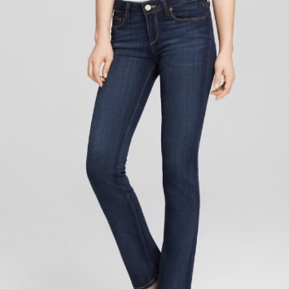 PAIGE Women's Dark Blue Boot Cut Jeans